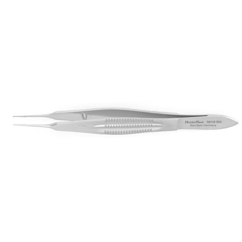 MH18-954 CASTROVIEJO Suturing Forceps, 4&quot;(10.2cm), with 11mm wide handles, 1X2  teeth 0.6mm, with tying platform