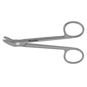 MH9-124 Wire Cutting Scissors, 4-3/4&quot;(12.1cm), angled to side, one serrated blade