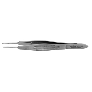 MH18-955 CASTROVIEJO Suturing Forceps, 4&quot;(10.2cm), with 11mm wide handles, 1X2 teeth 0.9mm, with tying platform