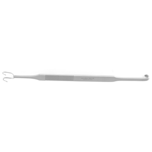 MH21-165 COTTLE Knife Guide &amp; Retractor, 8&quot;(20.3cm), double ended, ball tip prongs 10mm wide, and 5mm wide slotted hook