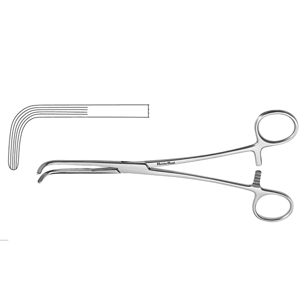 MH25-814 MIXTER Thoracic Forceps, 11&quot;(27.9cm), right angle jaws, longitudinal serrations