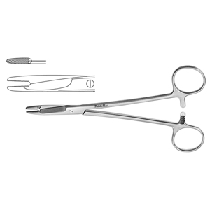 MH8-14 OLSEN-HEGAR Needle Holder with Suture Scissors, 4-3/4&quot;(12.1cm), serrated jaws, extra delicate pattern [올슨-헤가 니들홀더]