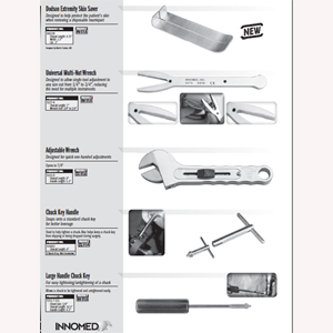 Dodson Extremity Skin Saver 8628 / Universal Multi-Nut Wrench 5074 / Adjustable Wrench 5015 / Chuck Key Handle 5560 / Large Handle Chuck Key 5517-01